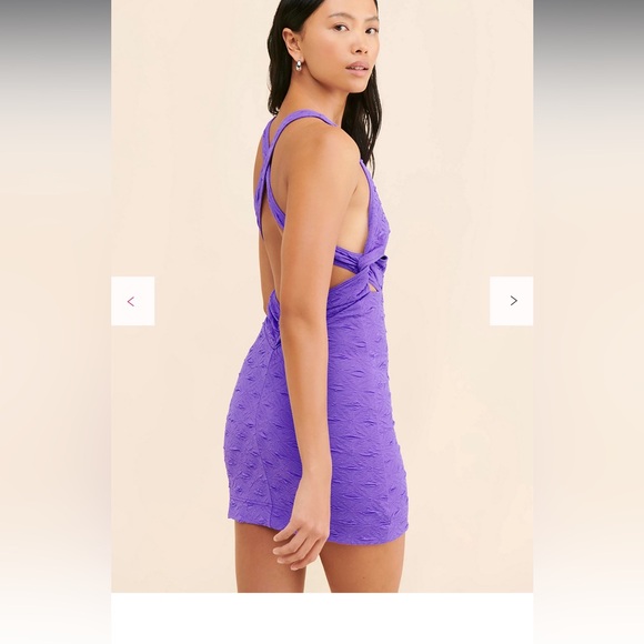 Free People Purple Textured Dress M - Picture 6 of 6